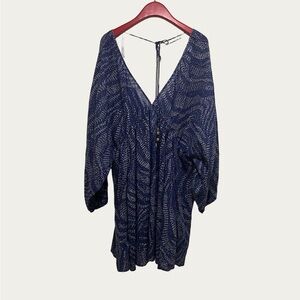 H&M Navy Blue Patterned Blouse